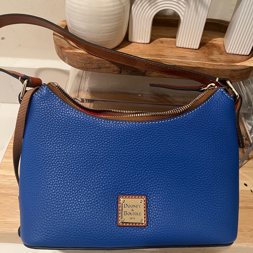 DOONEY & BOURKE French Blue Pebble Grain Leather Baguette Bag - Picture 8 of 13